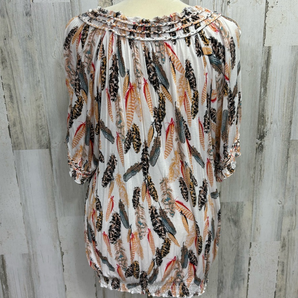 American Rag Plus Size Feather Print Top - Picture 7 of 10